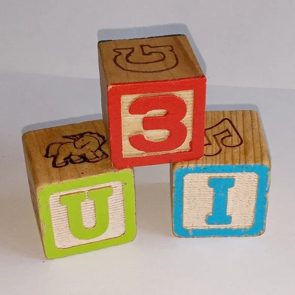 ๐ฏ 10 for $12 / 3 Vintage Toy Wooden Baby Play Blocks - Picture 6 of 6